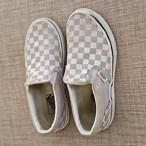Light Purple Checkered Slip On Van's